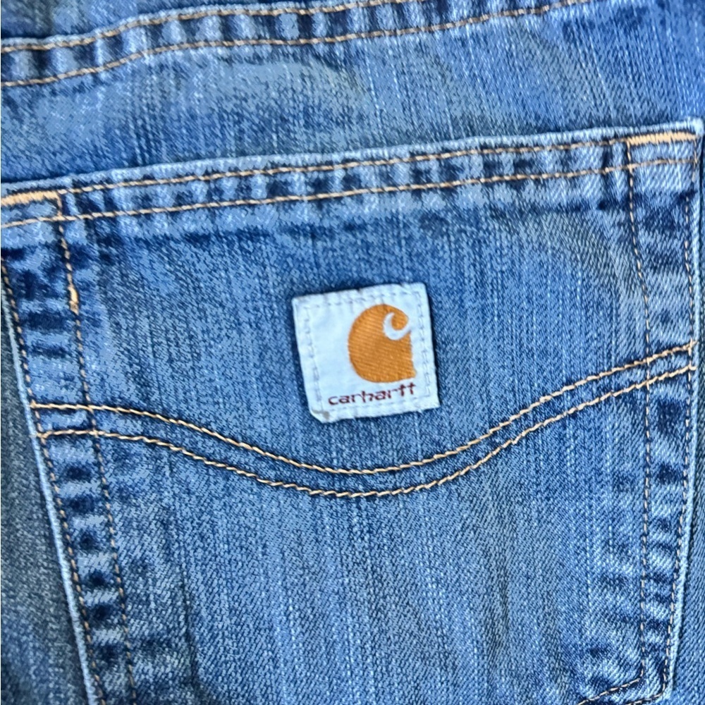 Carhartt Relaxed Fit Straight Leg Jeans Men’s 34x30 Blue Heavy Duty Work Denim - Picture 4 of 6